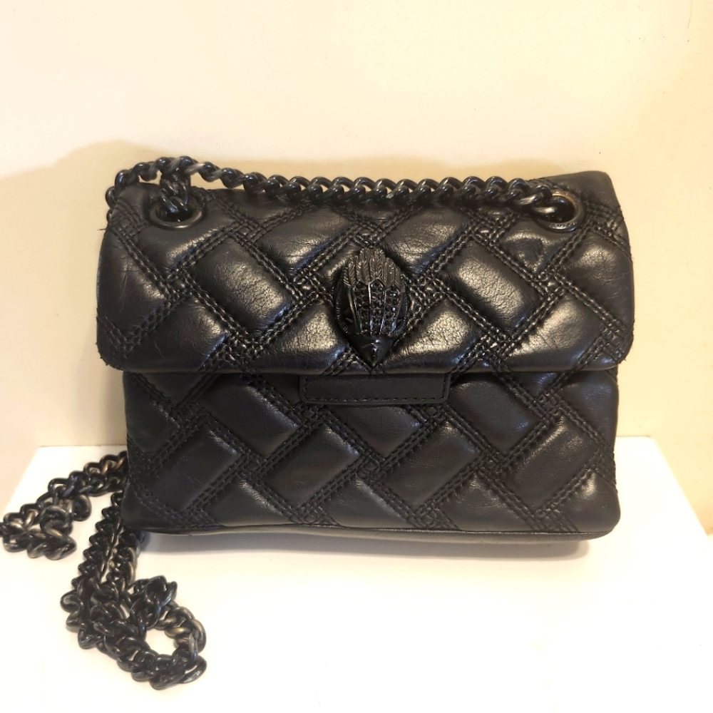 AUTHENTIC Kurt Geiger London "Kensington" Blk Lambskin Leather Mini Crossbody